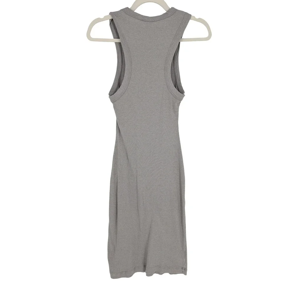 Standard James Perse Ribbed Bodycon Tank Dress Gray 1 Small Minimalist Lounge - Picture 2 of 11